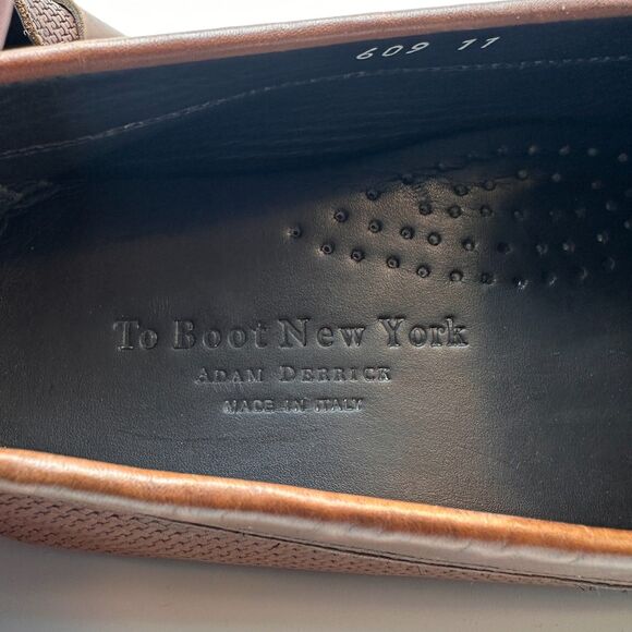 To Boot New York Magnus Driver US 11 Burnished Tan Embossed Leather EUC - Picture 11 of 13